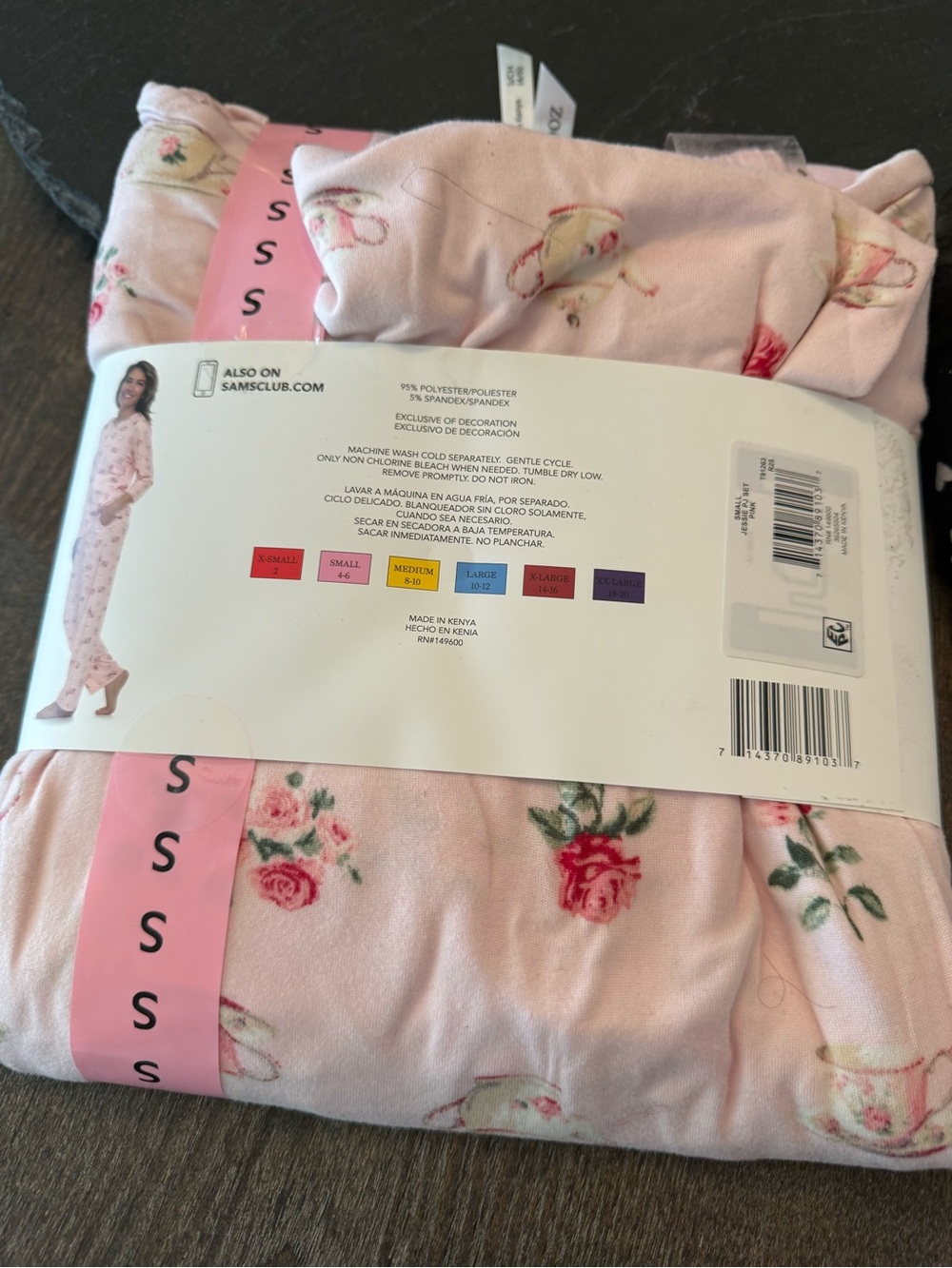 Flora Nikrooz Pink Floral & Black Heart Henley Pajama Sets - Picture 5 of 5